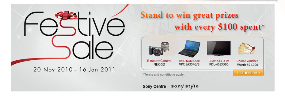 Festive Sale - 20 Nov 2010 - 16 Jan 2011