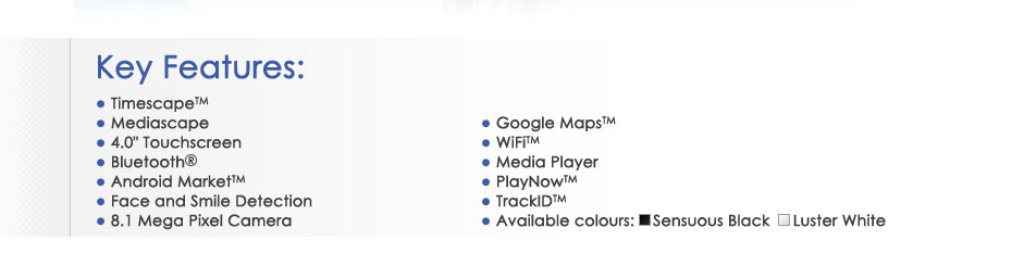List of key features
