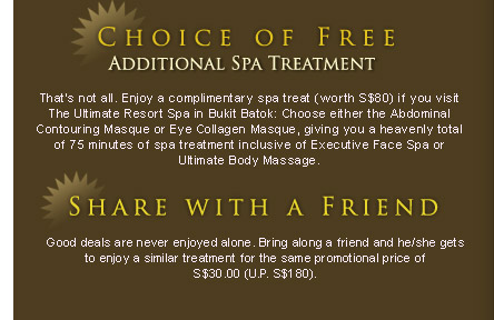 Choice of free additional spa treatment, Share with a friend this good deals